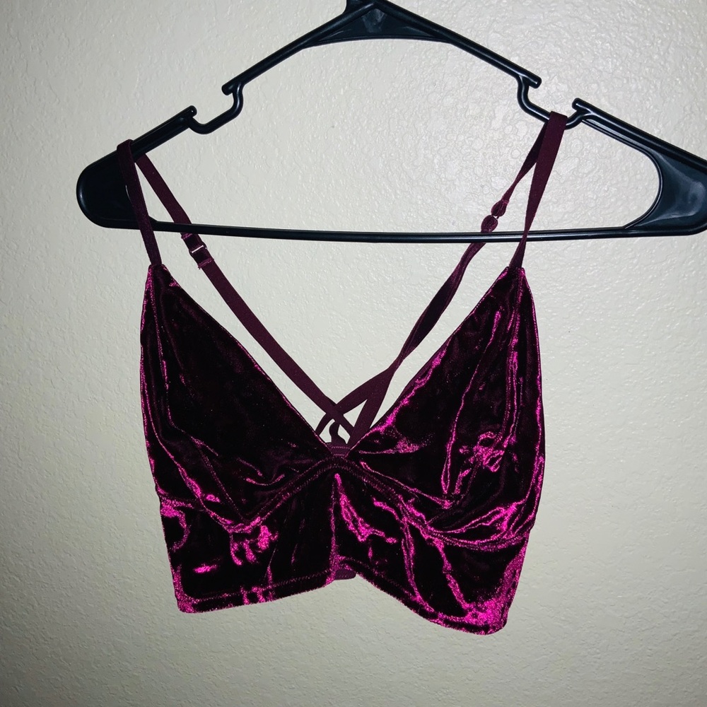 Velvet maroon crop top